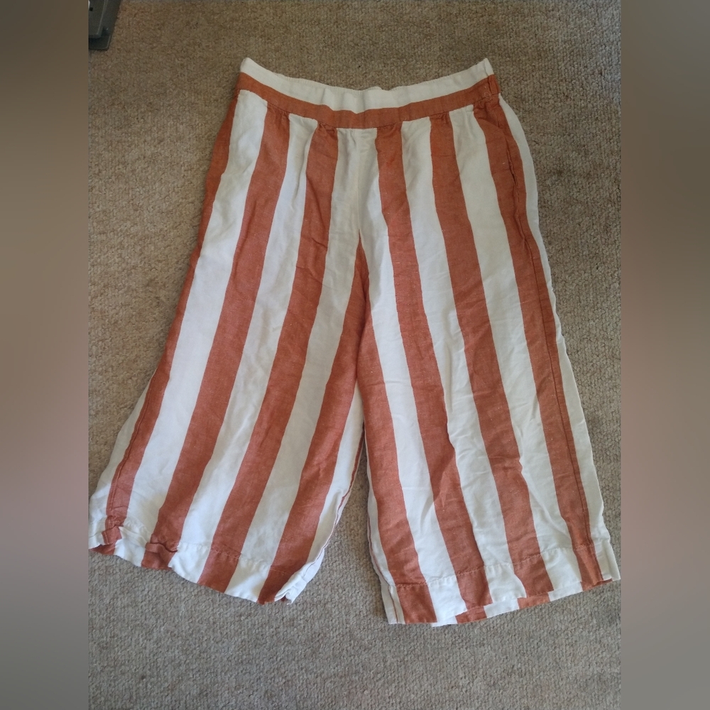 Madwell Orange And White Stripe Pants Size L